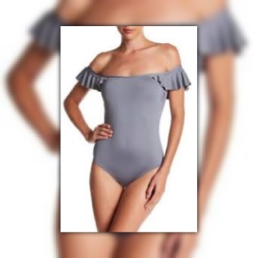 Vince Camino- grey off the shoulder one piece